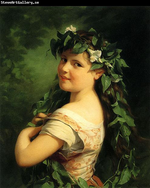 Fritz Zuber-Buhler Girl with wreath